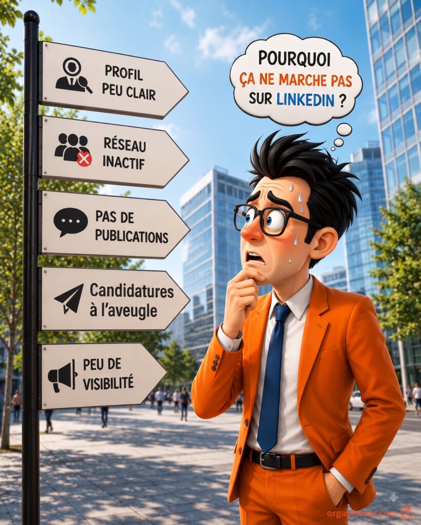 Cadre face aux erreurs qui limitent sa visibilité sur LinkedIn.